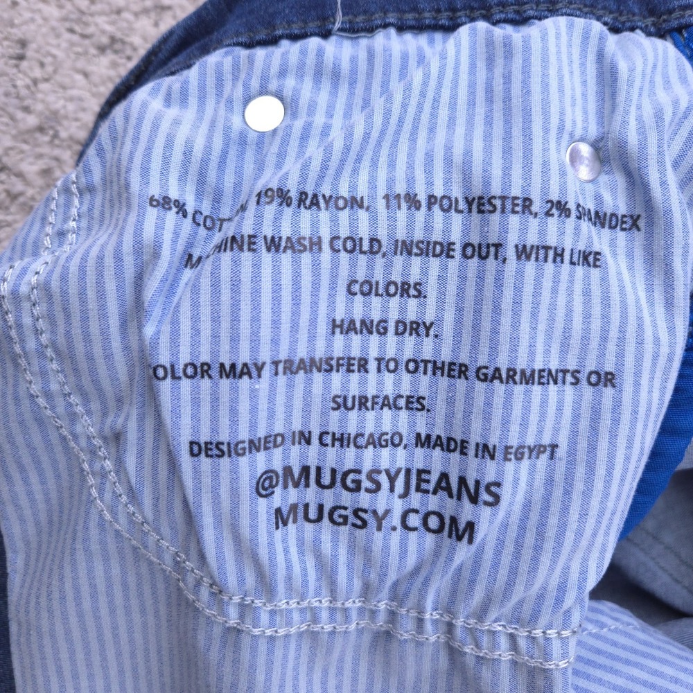 Mugsy Jeans Mens 32x28 33x28 Fultons Classic Slim Straight Stretch Denim Blue - Picture 8 of 10